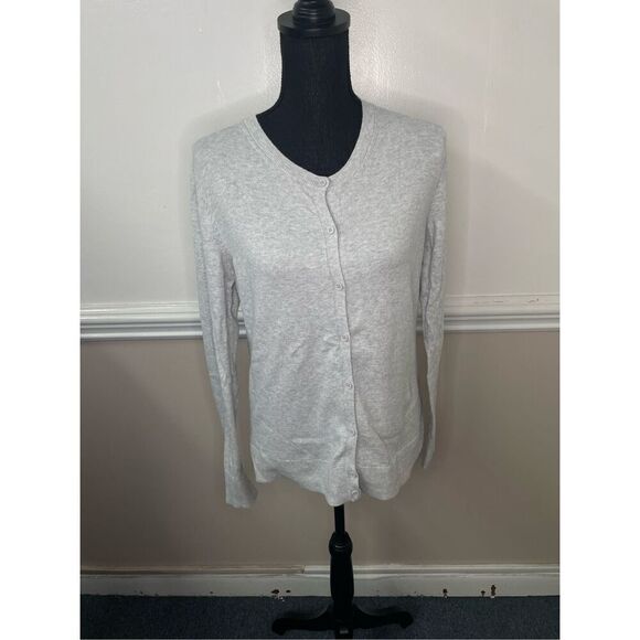Gap Button Up Light Grey Blouse Size Large - Picture 1 of 9